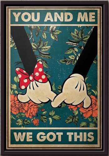 YAASIMOULE Póster Mickey y Minnie Tú, yo, nosotros tenemos esto enmarcado en lienzo mate
