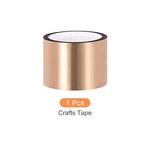 Miniatura 9 de Rebower Cinta de película de poliéster metalizado en tono dorado para pared decorativa, embalaje, impresión - 0.39 pulgadas x 164 pies1 rollo