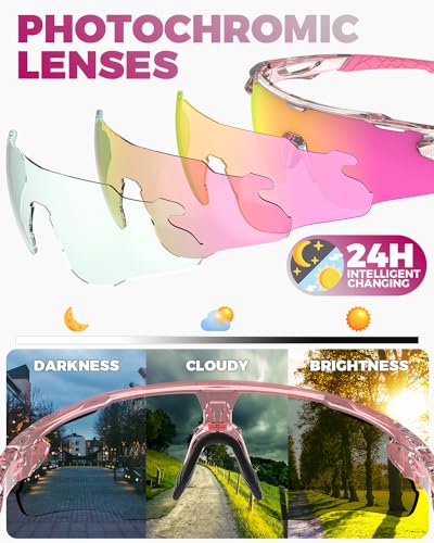 Image of Photochromic Sunglasses for Men Women, Transition Sunglasses for Cycling