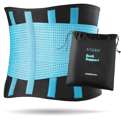 Vitalbak Faja Lumbar Hombre y Mujer - Alivia el Dolor y Las Lesiones en Cintura y Espalda - Cinturón Lumbar con Doble Ajuste - Gratis Bolsa de Transporte
