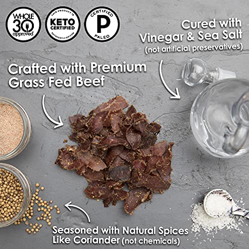 Ayoba-Yo Biltong. Tender Beef Snack. Better Than Jerky. Paleo And Keto Friendly. High Protein Steak Cuts. Made With Premium Meat. No Carbs. Gluten & Sugar Free. 4 Ounce #TOP1