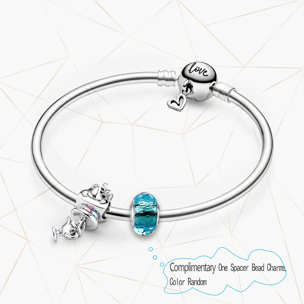 HappyStar Bead Charms para Charms Pulsera Collar Joyería Europea, Bead Charms para Mujer, Colgante Plata de Ley 925