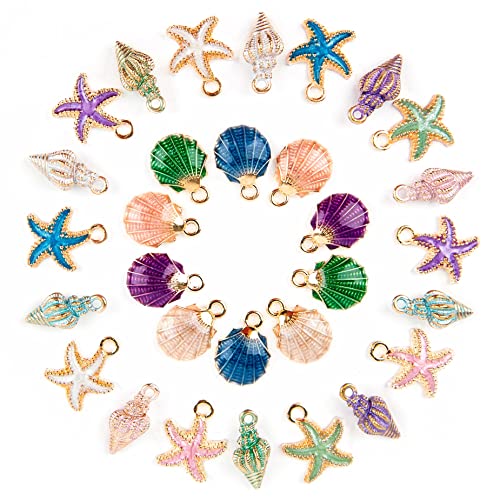 Pendentifs de conque en émail aux finitions délicates pour joaillerie fine faite main