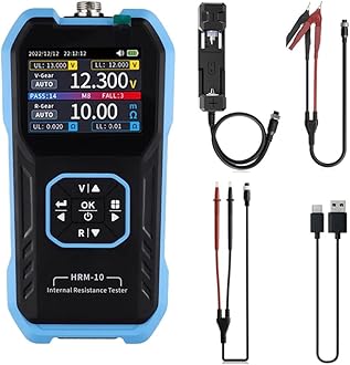 HRM-10 Battery Tester Internal Resistance Tester, DC AC Volt Ohm Circuit Tester For Voltage, High-definition Color Screen Display(E)