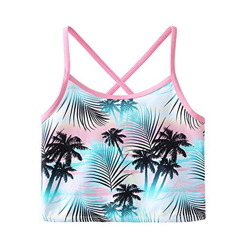 Girls Rash Guard 3-Piece Swimsuit Set UPF 50+ UV Surfing Sunsuit Jacket+Bikini +Bottom Kids GreenPink Bathing Suit4