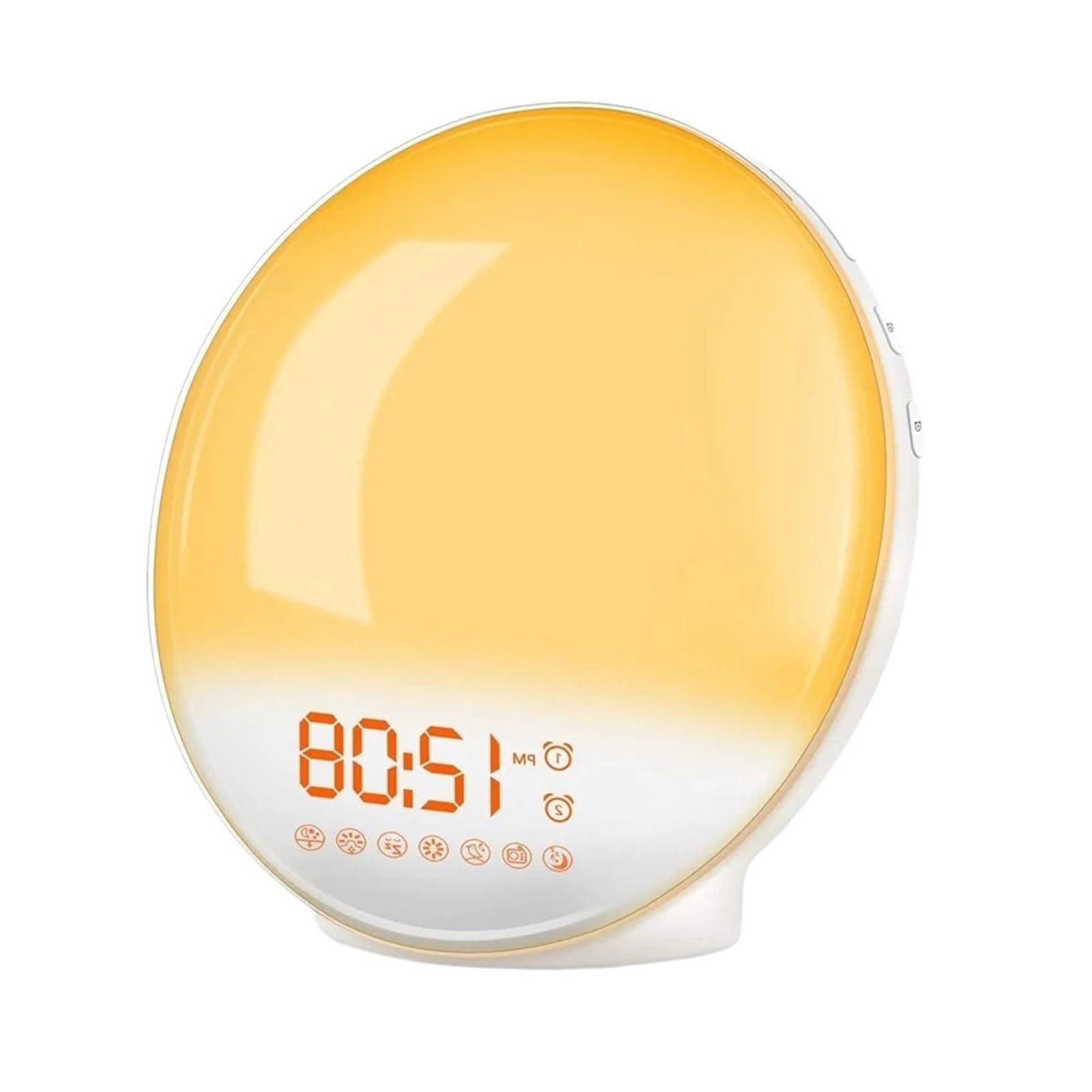POAHNCU Alarm Clock, Wake Up Light Alarm Clock with Sunrise/Sunset Simulation Dual Alarms FM Radio Nightlight 7 Colors Natural Sounds Snooze,for Heavy Sleeper