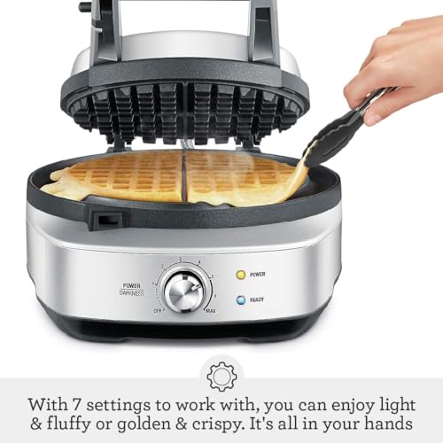 Sage - The No-Mess Waffle Maker - with Non-Stick Surface, No Mess Moat & Browning Control - Brushed Stainless Steel - Image 3