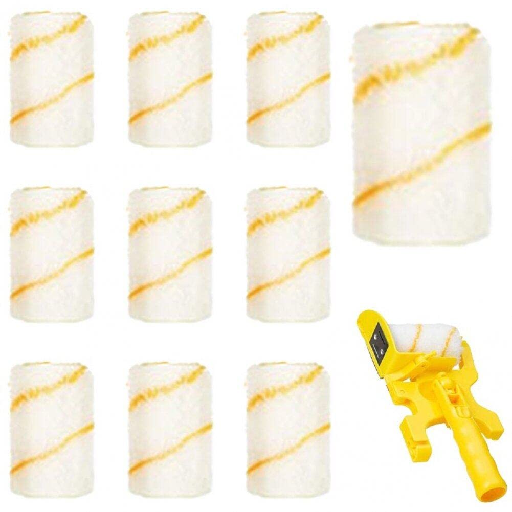 Ericetion As Picture 10Pcs Professional Paint Roller Replacements - Multipurpose Edger Brushes For Home Wall & Ceiling Applications