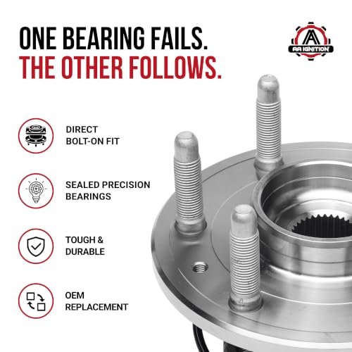 Image of Front Wheel Bearing and Hub Assembly Set of 2 - Compatible with Cadillac, Chevrolet, GMC - Escalade, Escalade ESV, XTS, Silverado 1500, Silverado 1500 LD, Suburban - Rear Wheel Bearing - 2013-2020