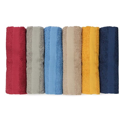  Set Asciugamani 6 viso 6 ospite Gabel Rio Spugna 420 gr/mq - colori scuri R005