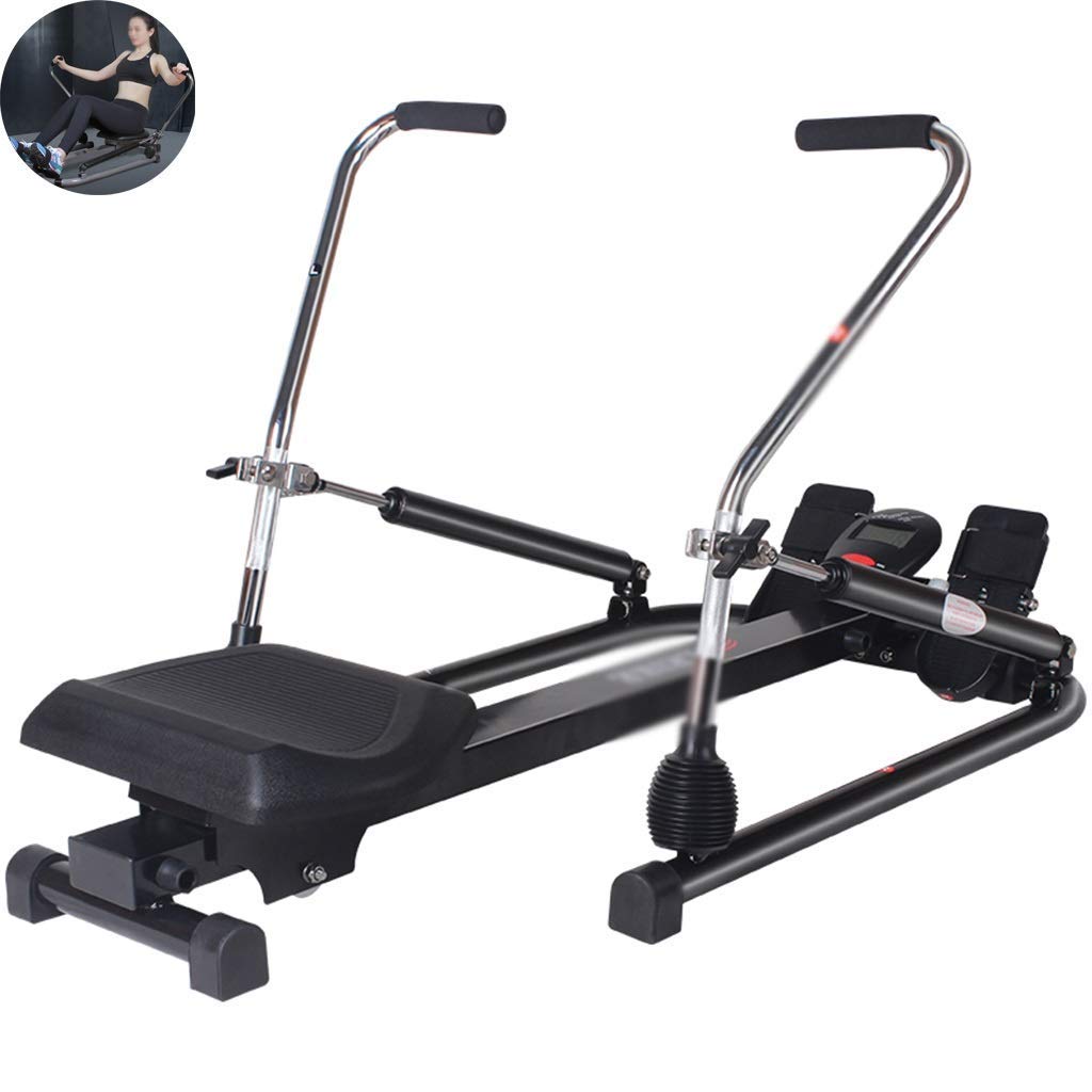Vogatore Vogatore per uso domestico Pieghevole, vogatore idraulico silenzioso, attrezzatura fitness per allenamento riabilitativo multifunzionale (Colore: nero, dimensioni: 130 * 2