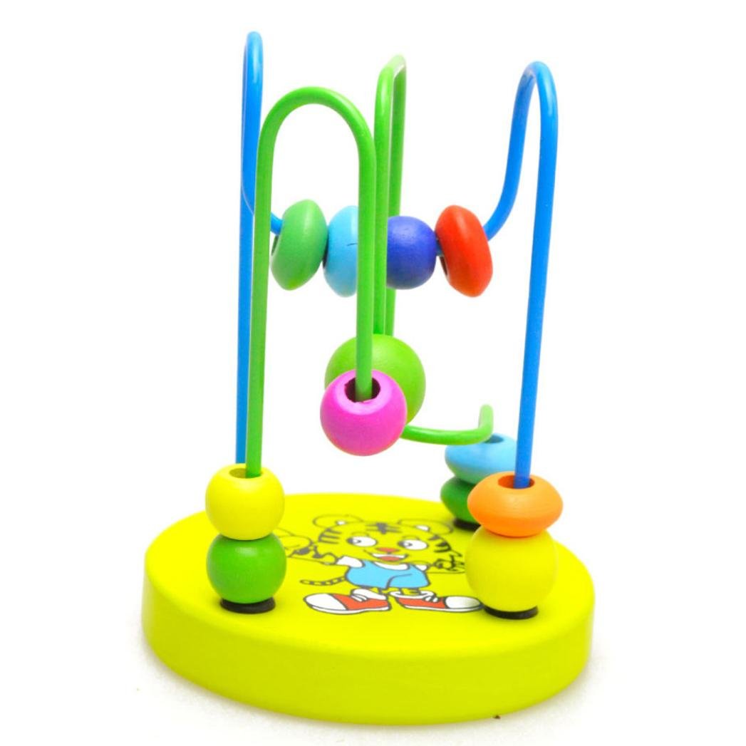 JoyJay Wooden Bead Maze Toys Colorful Wooden Round Bead Educational Intelligence Toys Ball Activity Game Toy (C)