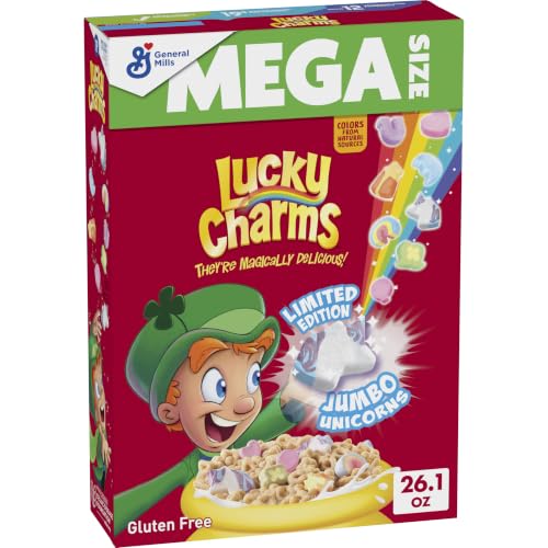 Lucky Charms Gluten Free Cereal with Marshmallows, Mega Size, 26.1 oz