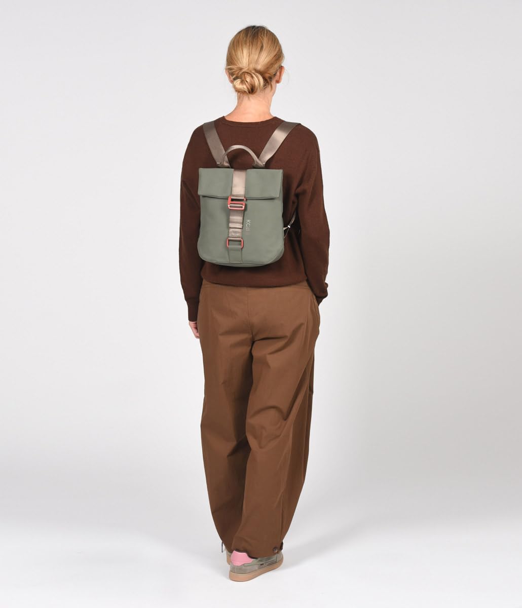 KCB Mochila Antirrobo Pequeña Chain | Seguro | 100% Vegano | Color Khaki | Diseño Seguro y Práctico | Bolsillos Multiusos con Cremallera | Material Resistente | Asas Ajustables