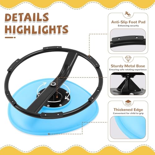 Zhenx Spinning Chair for Autistic Kids (Ages 3-18) - 220lbs Capacity Sensory Swivel Seat - Sensory Toy for Teens with ADHD/Autism - Sit & Spin Calming Gift to Improve Focus & Body Balance (Blue) — view 6
