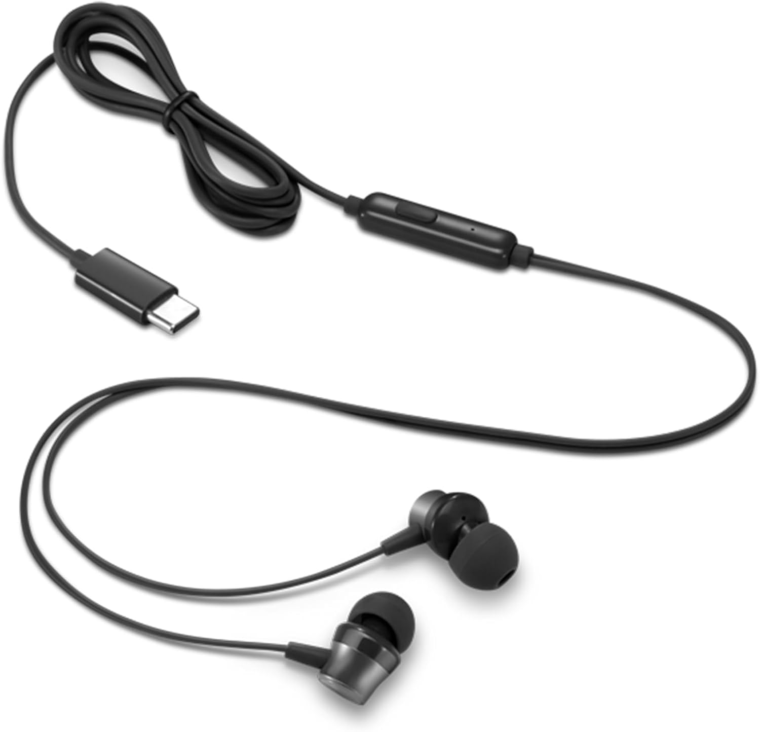 Lenovo USB-C Cuffie In-Ear con controllo multimediale su cavo, Auricolari con Microfono Integrato, Audio Digitale Avanzato, Connessione USB-C Universale Plug & Play, per professionisti in movimento
