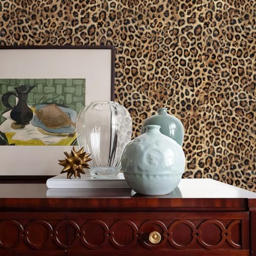 Papel pintado leopardo autoadhesivo de 44x300 cm vinilo extraíble 8