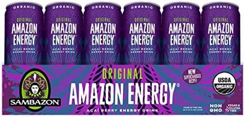 Sambazon Organic Amazon Energy Drink, Original Acai Berry, 12 Ounce (Pack of 24)