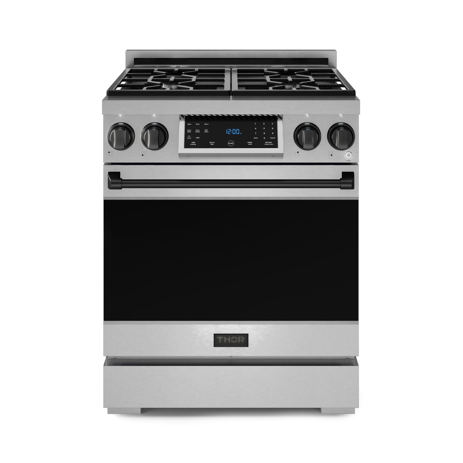 Gordon Ramsay by THOR Kitchen 30 Inch Professional Gas Range with Tilt Panel Touch Control in Stainless Steel/Black