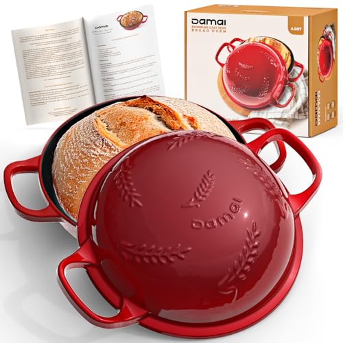 Comparison: Best Oven For Bakers 2 Damai Enameled Cast Iron Bread Oven with Lid, 4.5QT Dutch Oven for Sourdough Baking, Round Cast Iron Pot with Handles for Homemade Bread, Gift-Ready Packaging for Bakers