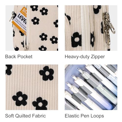 Image of LEDAOU Pencil Case Cute Zipper Pencil Pouch Large Capacity Pencil Bag Organizer School Supplies for Girls Boys Kids