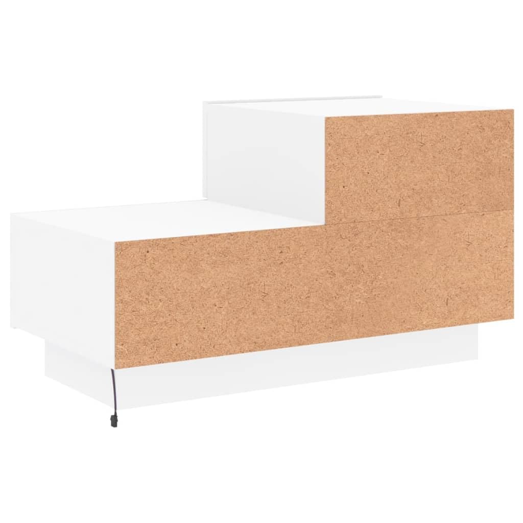Stolik nocny z białymi światłami 70x36x40,5 cm, stoliki nocne do sypialni, stolik nocny, zagłówek i stoliki, szafka pod drzwi - 836777
