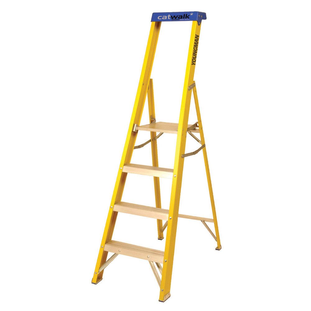 4 Tread Catwalk S400 Fibreglass Platform Step Ladder