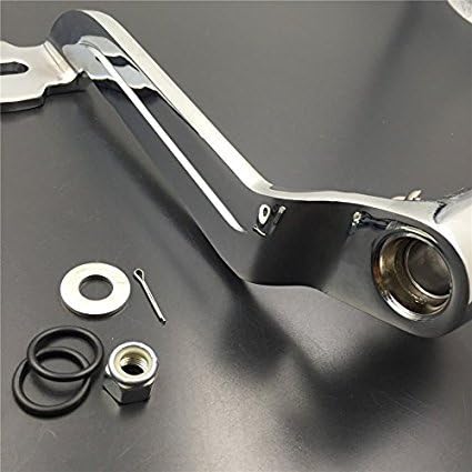 XKMT-Chrome Billet Rear Brake Lever Brake Pedal Foot Lever with Foot Peg Airflow Compatible with 2014-later Touring Trike Road King Street Glide CVO Tri Glide FLHR [B01JA227UY]