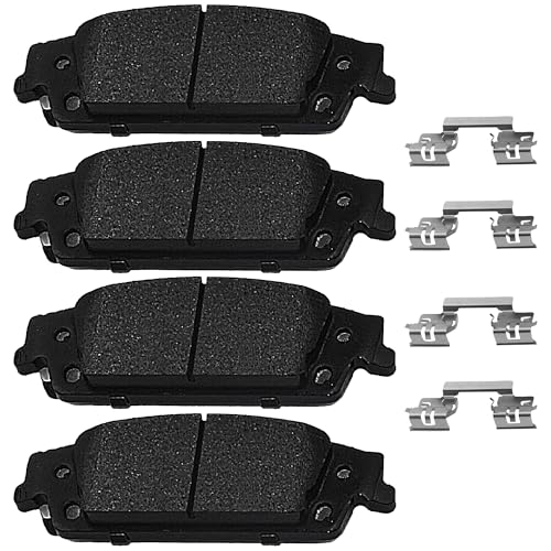 Image of Brake Pads Rear Set Compatible with Cadillac Escalade ESV, Chevy Silverado Suburban 1500 LD Tahoe, GMC Sierra 1500 Yukon XL Automotive Replacement Rear Brakes Semi-Metallic D1707