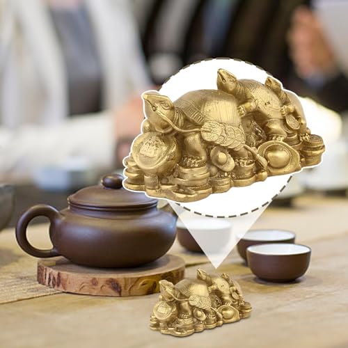 Figurine tortue décorative en céramique artisanale pour vitrine - 4