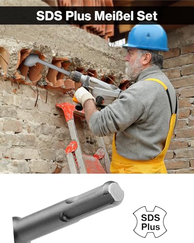 Fliesenmeißel, Lytool 2 tlg. Flachmeißel SDS Plus 280 x 100 mm | 250 x 40 mm, SDS Plus Meißel Breit breitmeißel für Fliesen, Fliesenkleber, Beton, Naturstein, Mauerwerk usw. entfernen