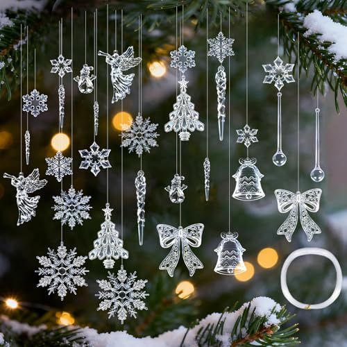 30 Stück Transparent Weihnachtsbaumschmuck, DIY Acryl...