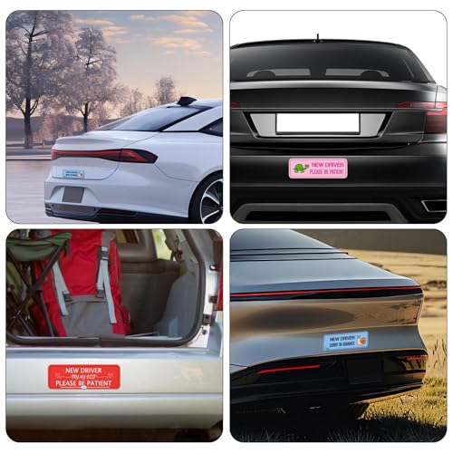 Image of 3pcs Magnet for Car, 10x3.4 Inch Sticker Removable Car Bumper Sticker Magnetic Safety Warning Signs for Novice & Student Drivers