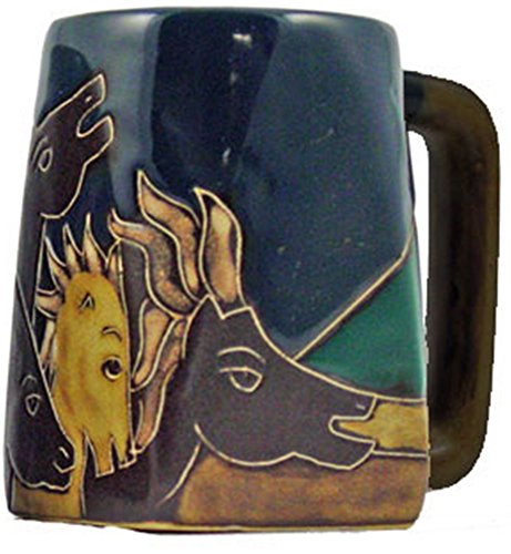 Mug cuadrado artesanal de cerámica para café 12 oz miniatura 1