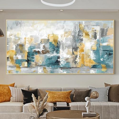 Peinture sur toile abstraite pour habiller un grand mur vide de salon