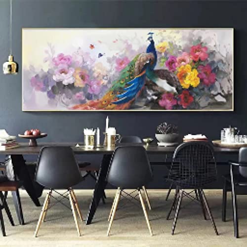 Impression murale art photo paon pivoine pour habiller un mur vide