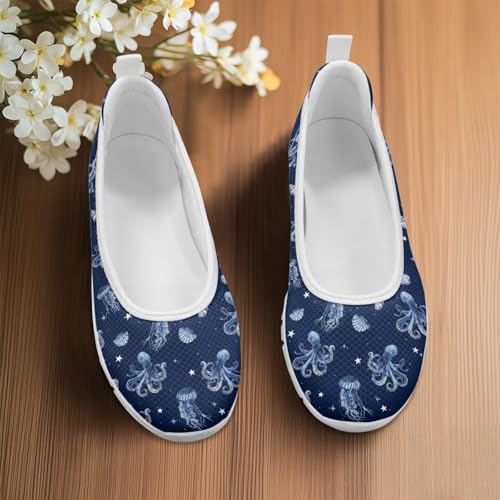 Women's Slip On Shoes Mesh Walking Flats Shoes Comfort Lightweight Casual Sneakers for Travel Date & Party White Sole Size 6-113
