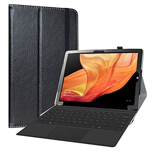 LiuShan Compatible avec CHUWI UBook X Tablet 12 inch 2 in 1 Coque,Slim PU Cuir Etui et Pliable Stand Folio Housse Coque Couverture pour 12' CHUWI UBook X Tablet 12 inch Tablet PC 2 in 1,Noir