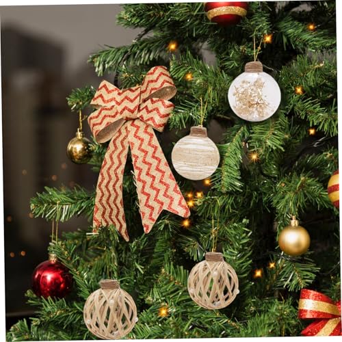 Boules de Noël en plastique transparent incassable style rustique x6 - 6