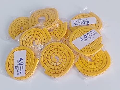 Secure Fire PVC Ferrules (Numbered 0 to 9) 4 mm Yellow Flexible PVC Cable Marker Labels Tags Tube Sleeve Wire