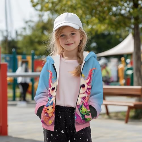 WELLFLYHOM Zip Up Hoodies 6-16 Fleece Lining Girls Graphic Sweatshirt Novelty Long Sleeve Hoodie Jacket with Pocket2