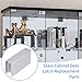 UTALIND 4 Pack Glass Clip Silver Strikes Plate Magnetic Rectangular Touch Clamps Glass Cabinet Latch Replacement Parts for Cabinet, Glass Door, Wardrobe
