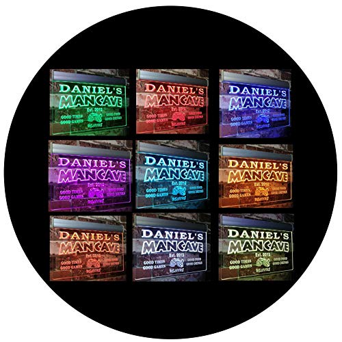 Advpro Multi Color X0012-Tm-C Man Cave Bar Custom Personalized Your Name Established Date Led Neon Sign Remote Control, 20 Colors, 19 Dynamic Modes, Speed & Brightness Adjustable #TOP1