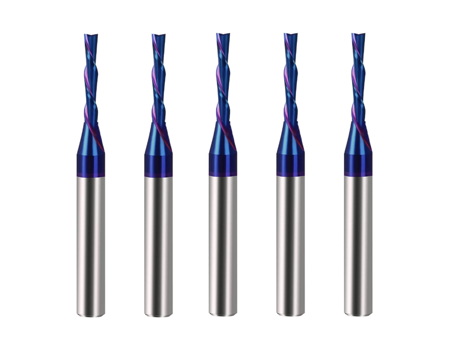 HZBIAO 5PCS SF188D Spiral Router Bits with Down Cut 1/8 inch Cutting CNC Bits Solid Carbide End Mill for Wood Carving Size : 1/8" X 4/5" X 1/4" X 2 1/2…