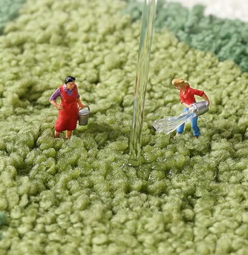 Green Leaves Bath Mats Bathroom Rugs Non-Slip Soft Microfiber Absorbent Machine Washable Entrance Doormat Boho Carpet for Bathroom Floor Tub Shower 17.5 X 25.5 Inches