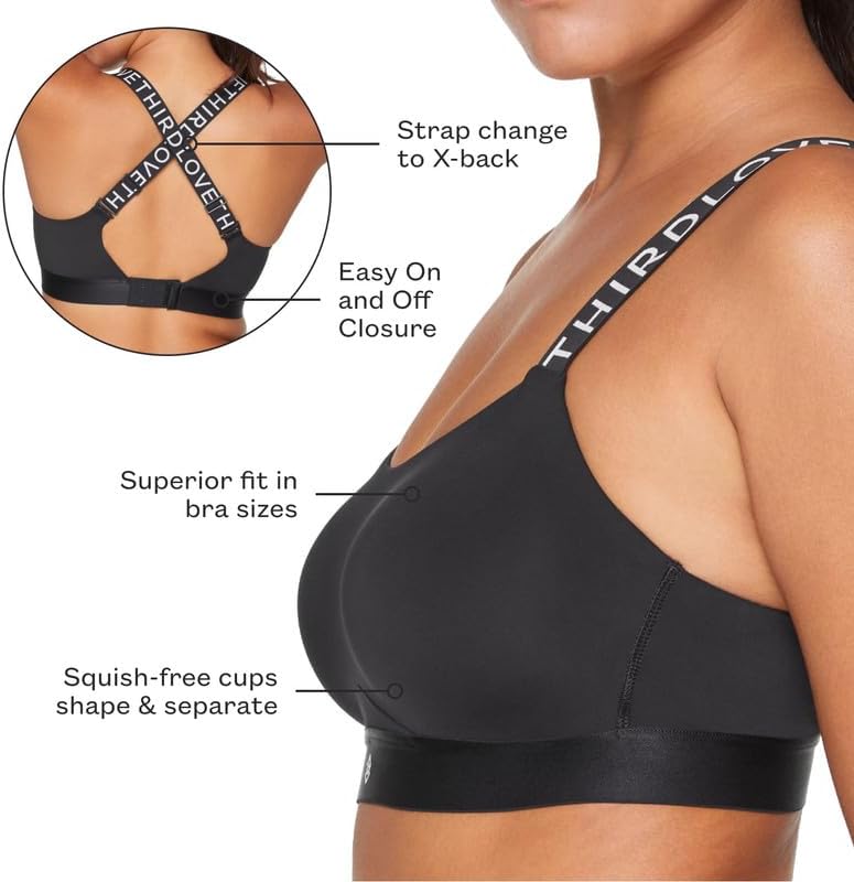 ThirdLove Kinetic Sports Bra, High Impact and Support Workout Bra with Adjustable Straps and X-Back, Women's Sport Bras - Image 4