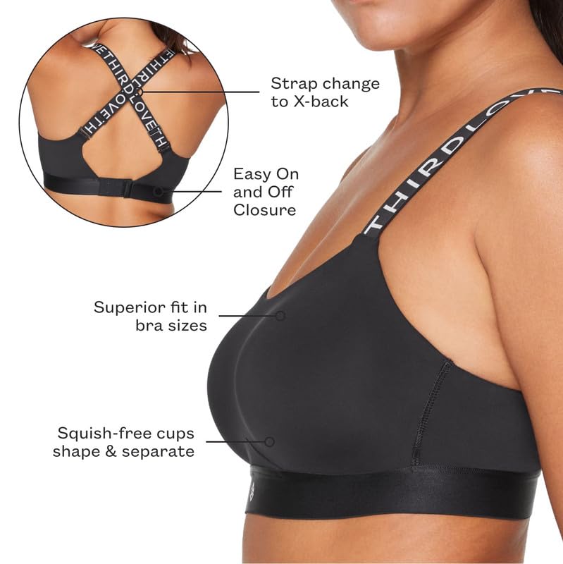 ThirdLove Kinetic Sports Bra, High Impact and Support Workout Bra with Adjustable Straps and X-Back, Women's Sport Bras4