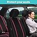 FH Group Car Seat Covers Full Set Cloth - Universal Fit Automotive Seat Covers, Low Back Front Seat Covers, Solid Back Seat Cover, Washable Car Seat Cover for SUV, Sedan and Van Burgundy