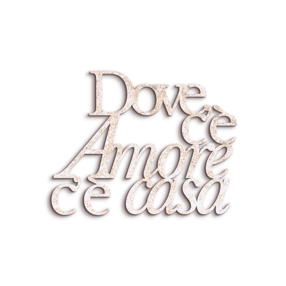 Scritta in Legno da Appendere per la Famiglia Dove c'è Amore c'è casa, Decorazione in Legno da Parete arredo Moderno per la casa, Made in Italy