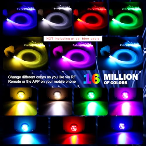 Image of AMKI 16W Twinkle Sound Mode RGBW Light Source Engine Driver Remote /APP Control Starlight Box Motor for Fiber Optic Star Ceiling Light Kit